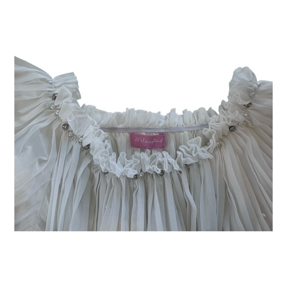 Luxuoire Cropped Off the Shoulder Top with Bling - S - Picture 4 of 16